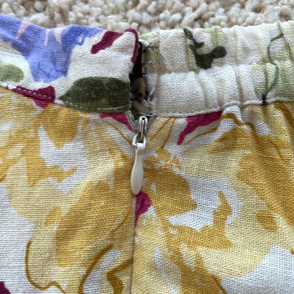 Coldwater Creek Petite Floral Skirt - Flat Front/Elastic Back/Side Zip - Picture 7 of 8